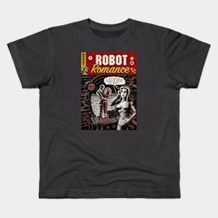 Robot Romance Comic Red Kids T-Shirt